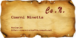 Cserni Ninetta névjegykártya